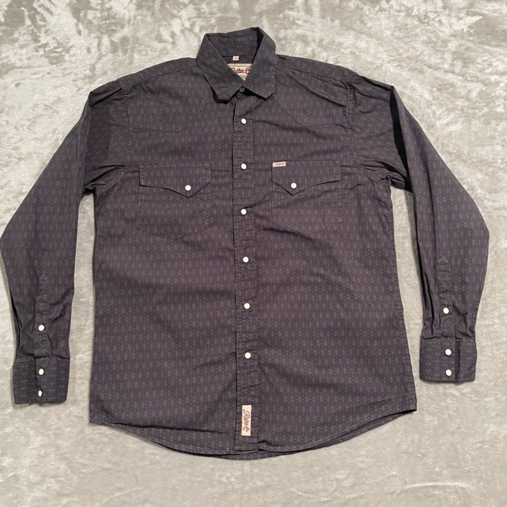 Rafter C Shirt Mens Medium Black Pearl Snap Plaid Western Cowboy‎ Rancher